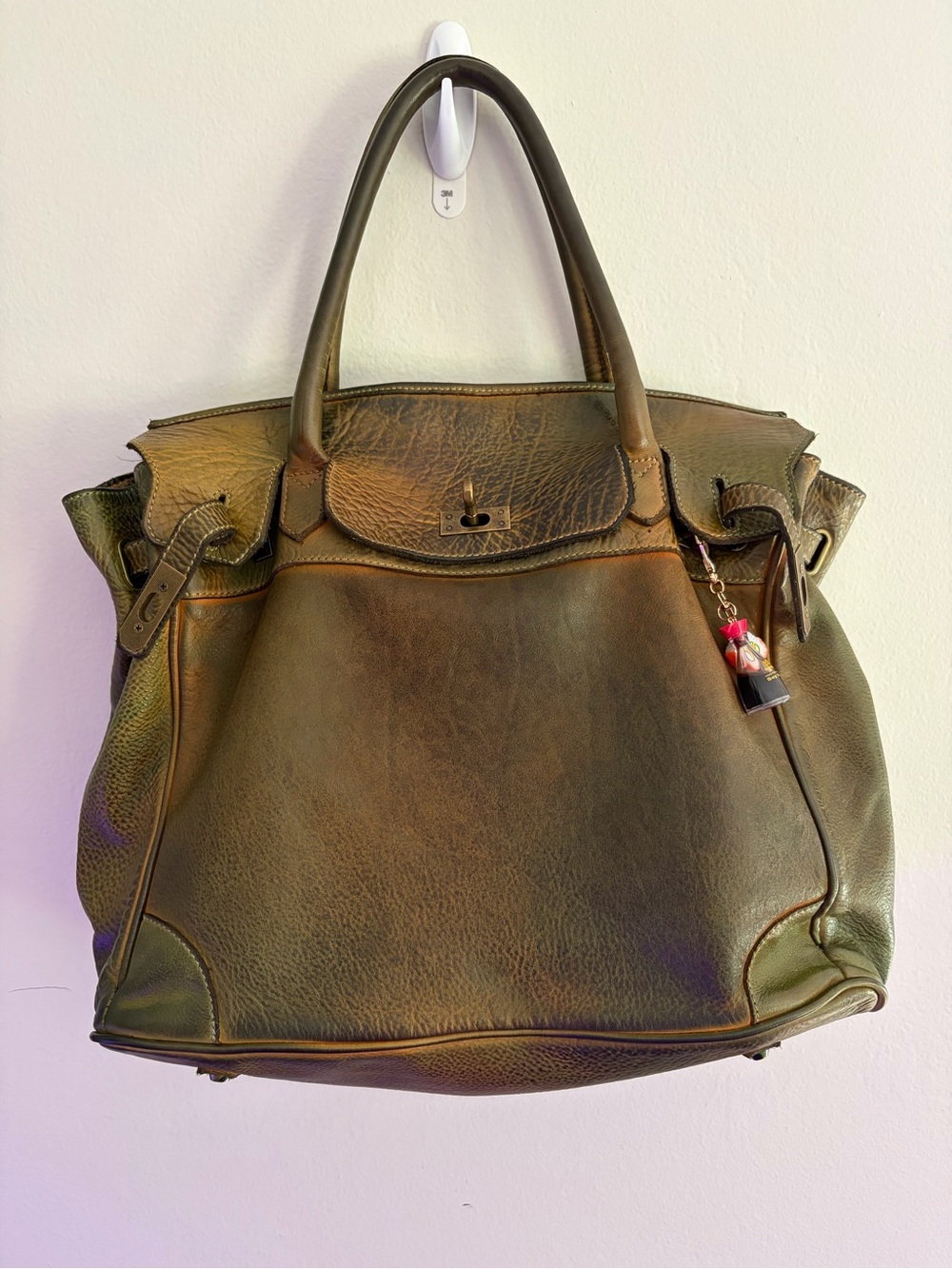 Large Genuine Leather Firkin- Italian Leather